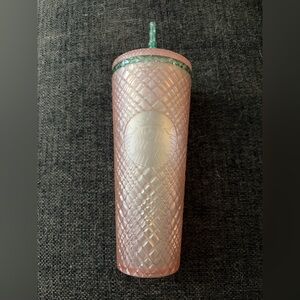 Starbucks Iridescent Pink Tumbler with Green Lid
